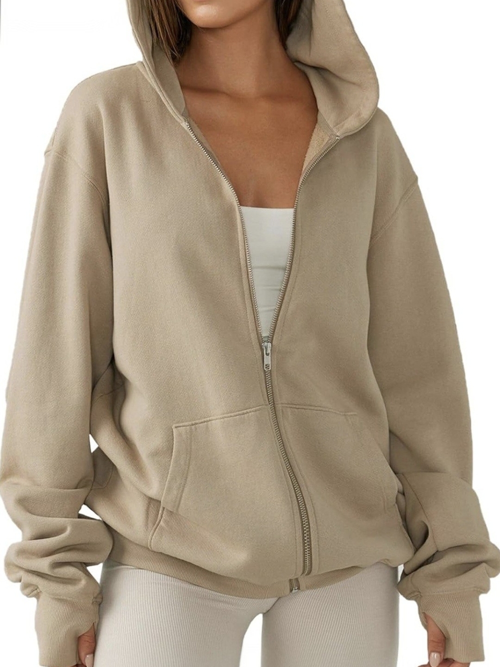 Joah Brown Empire Zip Hoodie In Desert French Terry | O/S = S/M - Picture 7 of 15